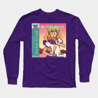 vaporwave aesthetic anime girl city pop Long Sleeve T-Shirt